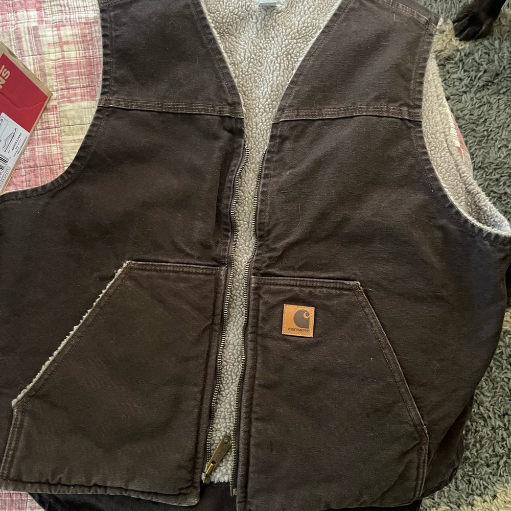 Carhartt Brown Sherpa-Lined Vest